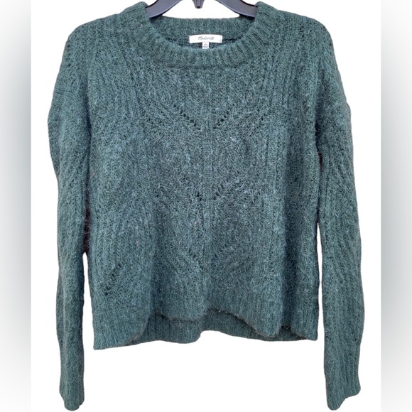 Madewell Charley Sweater | 30% Alpaca | Green | Size XS - Picture 5 of 13